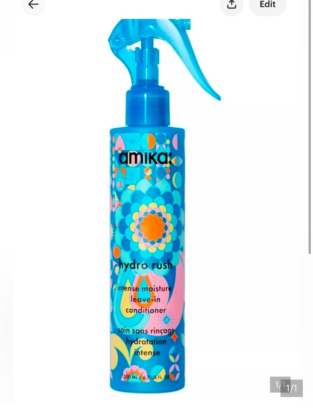 amika Hydro Rush Intense Moisture Leave-In Conditioner - Blue